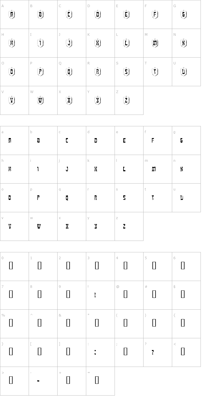 Character Map Dreidl Font