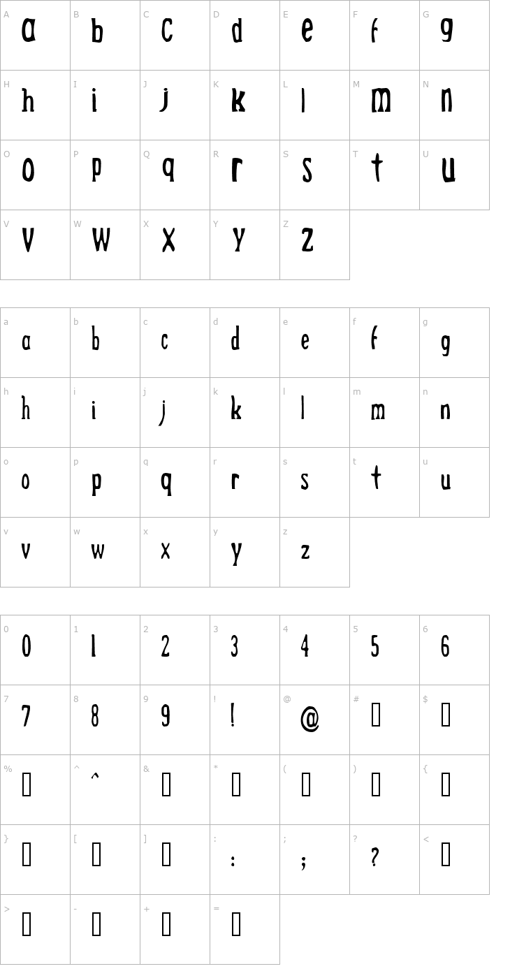 Character Map Drek Light Font