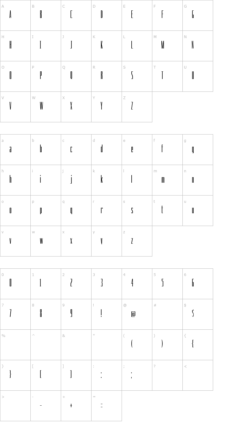 Character Map Drinking Font