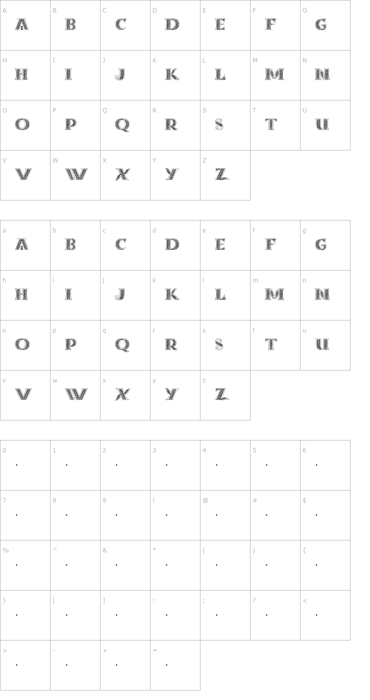 Character Map DropCaps Regular Font