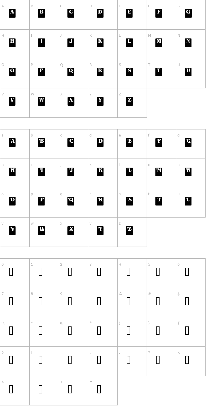 Character Map DropCaps Serif Font