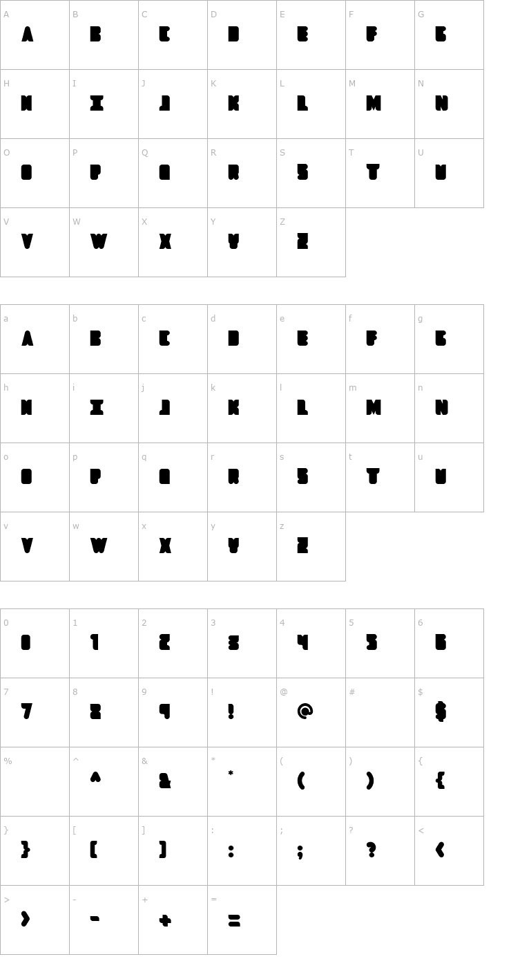 Character Map Dropship Font
