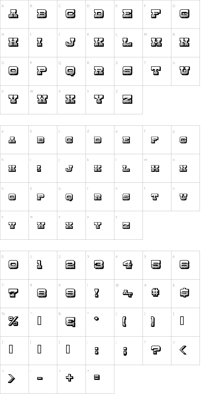 Character Map Dry Goods Emporium SmC JL Font