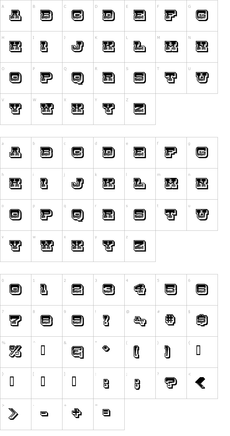 Character Map Dry Goods Rustic JL Font