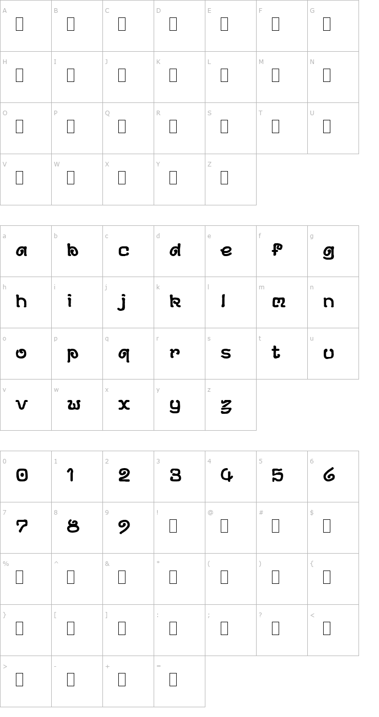 Character Map DS Archeology Font