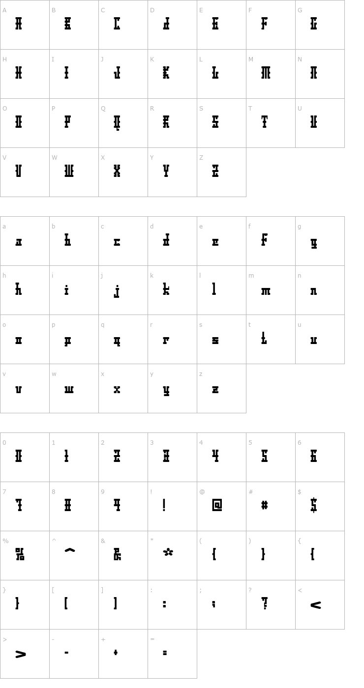 Character Map DS Ayaks Normal Font