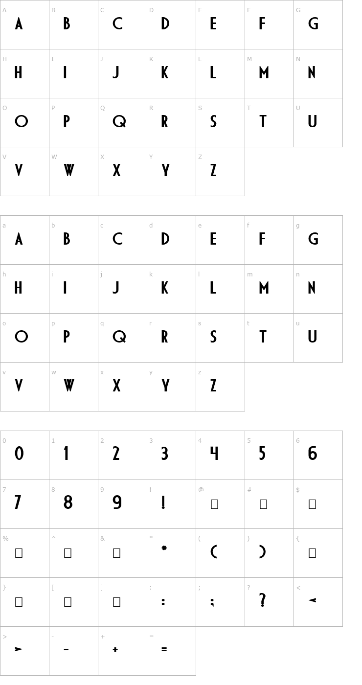 Character Map DS Diploma Bold Font