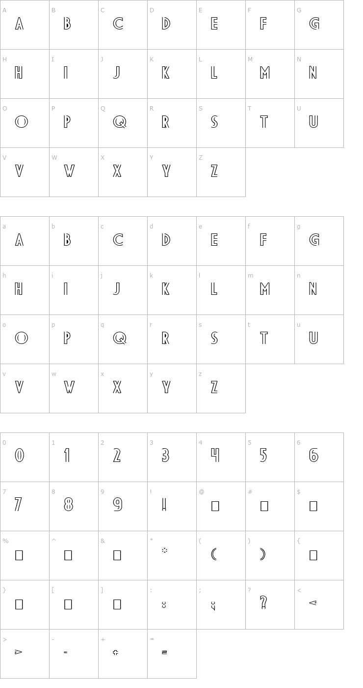 Character Map DS Diploma-DBL Bold Font