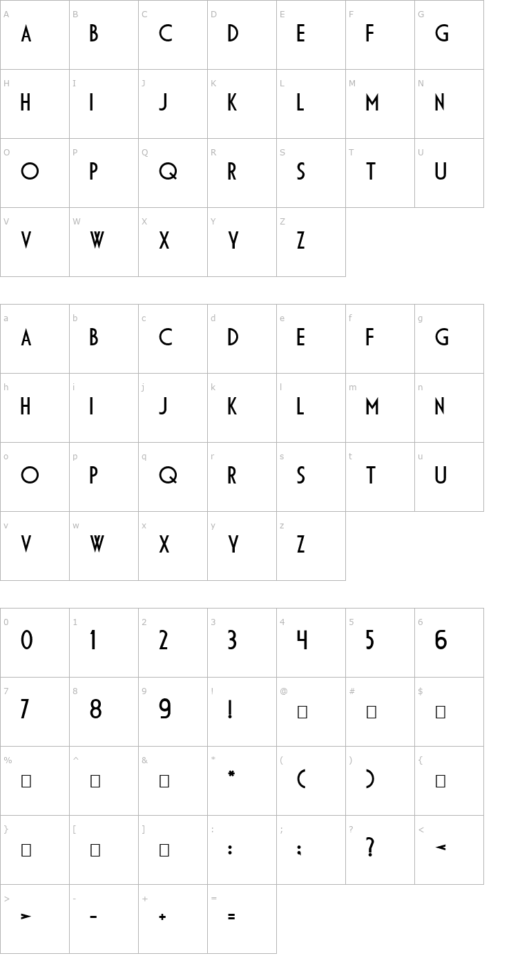 Character Map DS Diploma Font