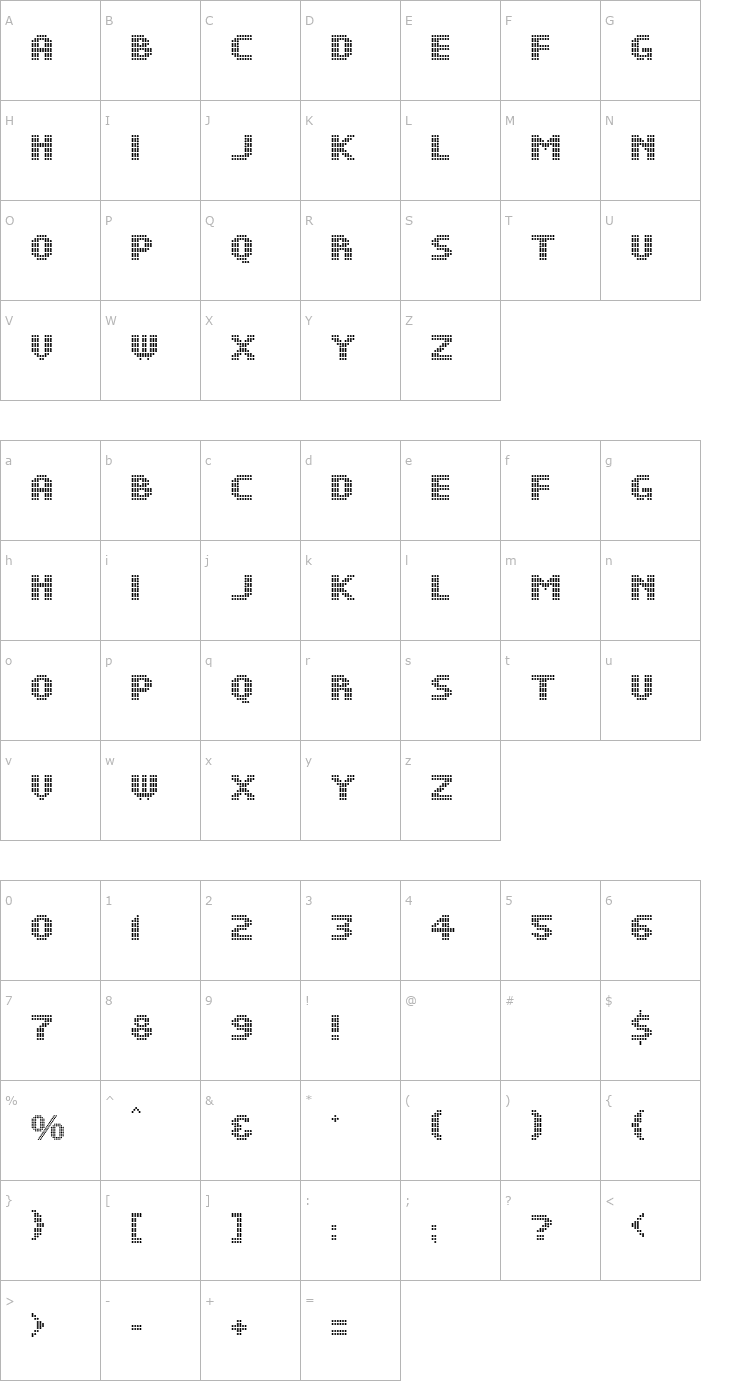 Character Map DS Dots Medium Font