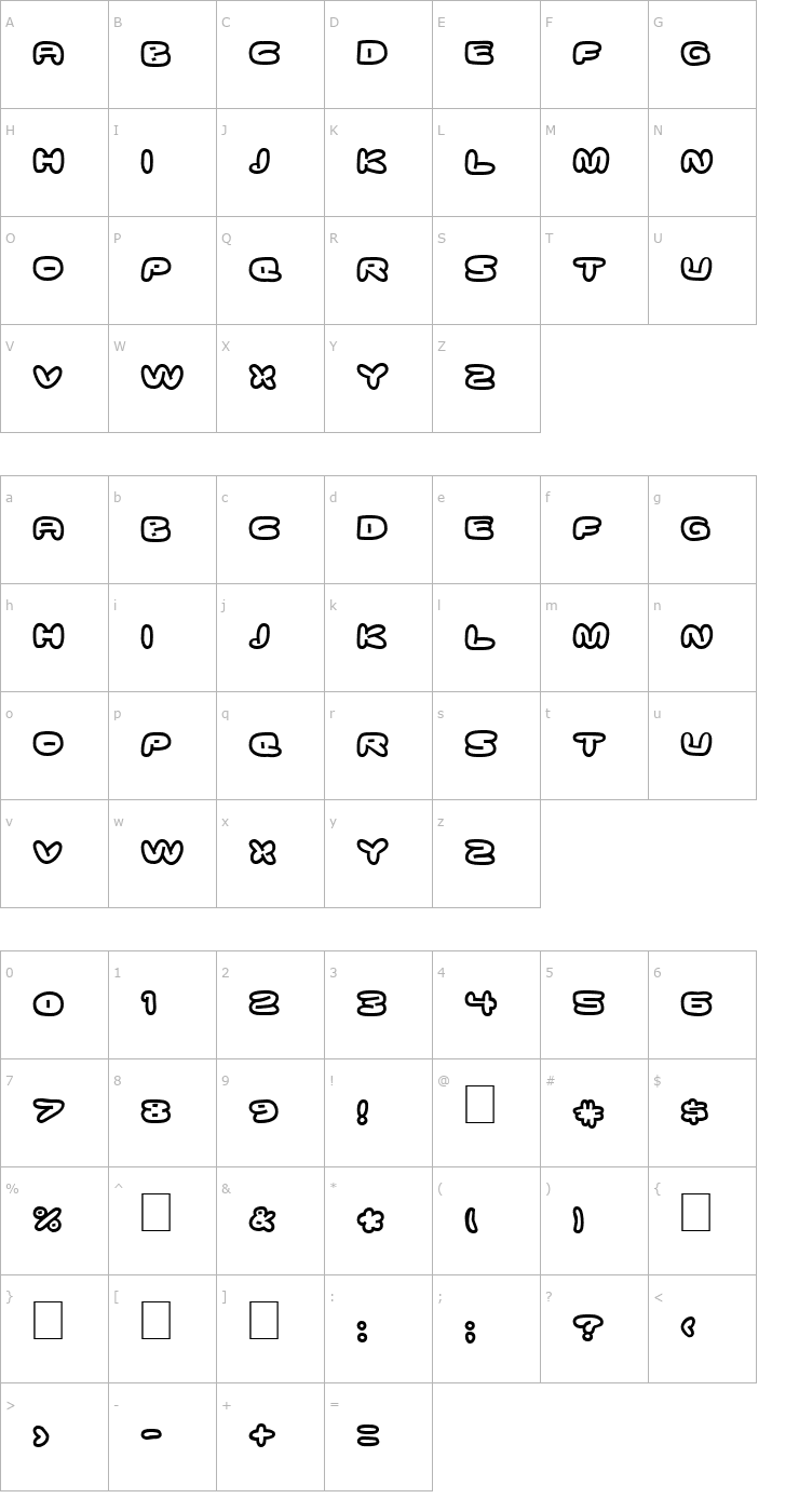 Character Map DS Down Cyr Font