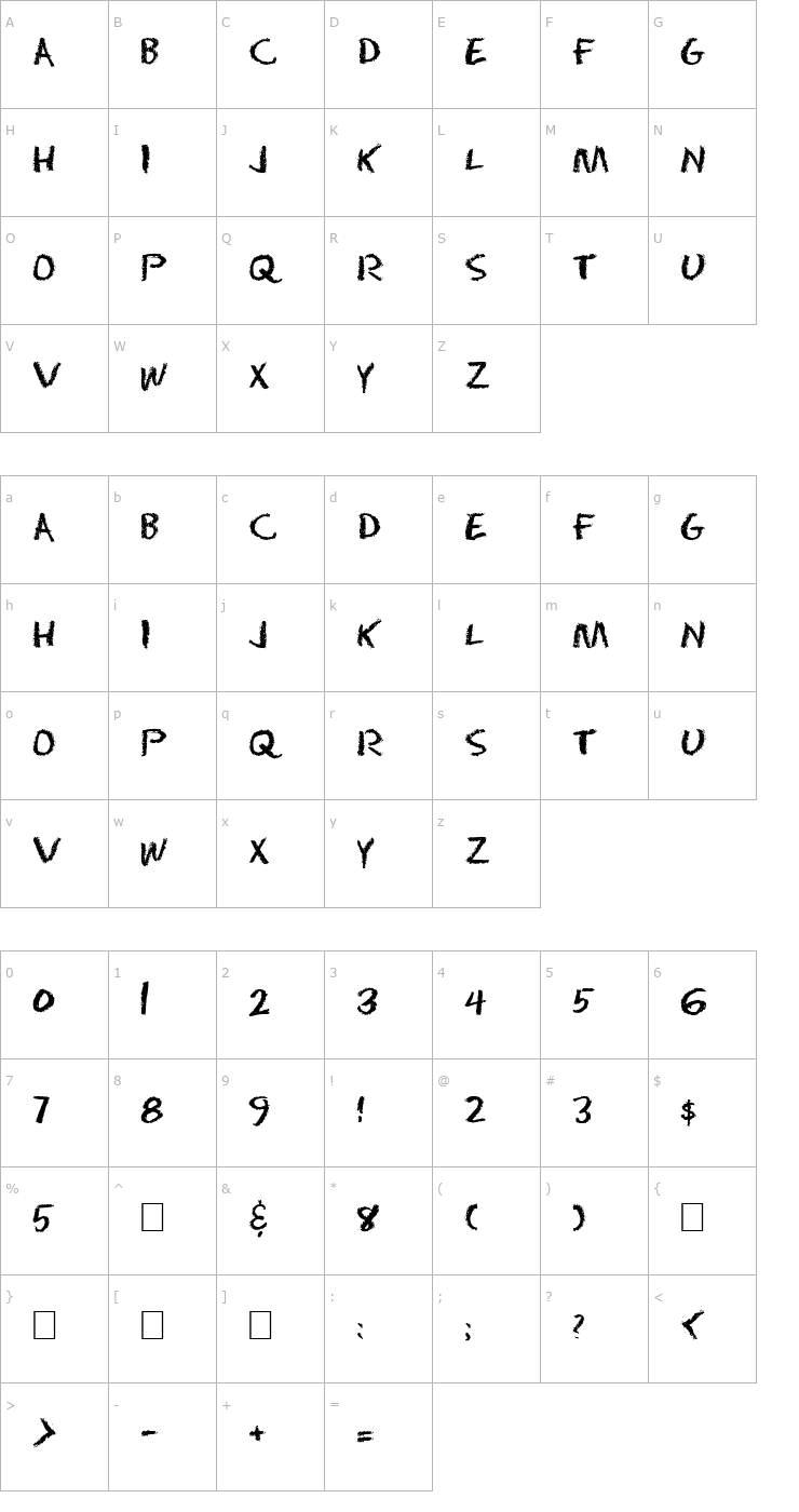 Character Map DS Eraser Cyr Font