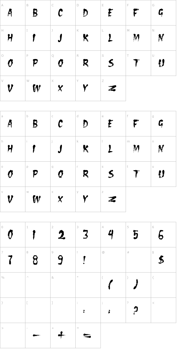 Character Map DS Eraser2 Font