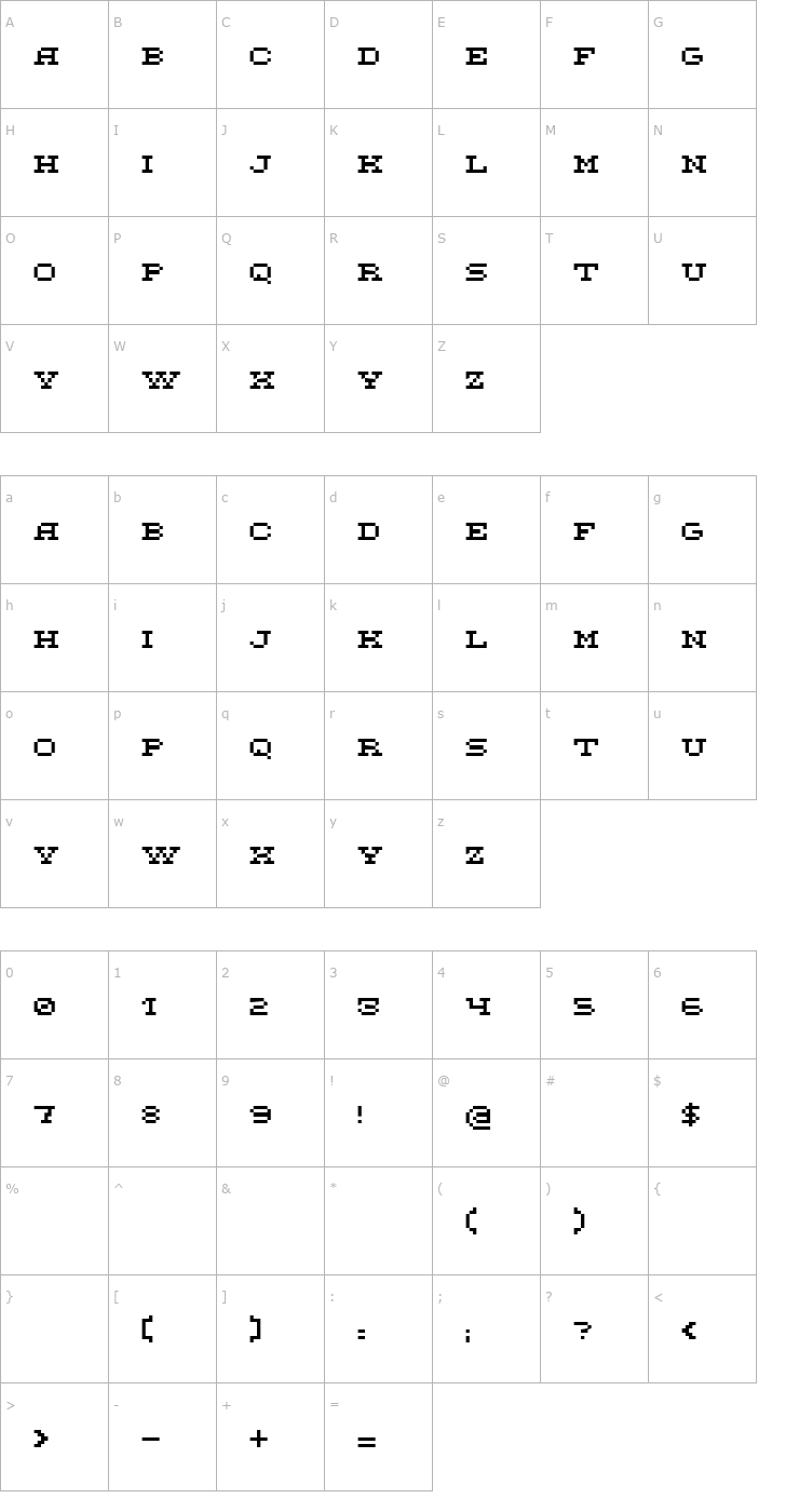 Character Map DS FlashSerif Font