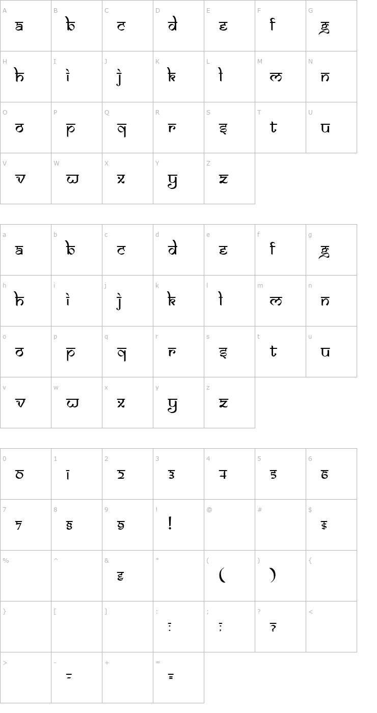 Character Map DS Izmir Normal Font
