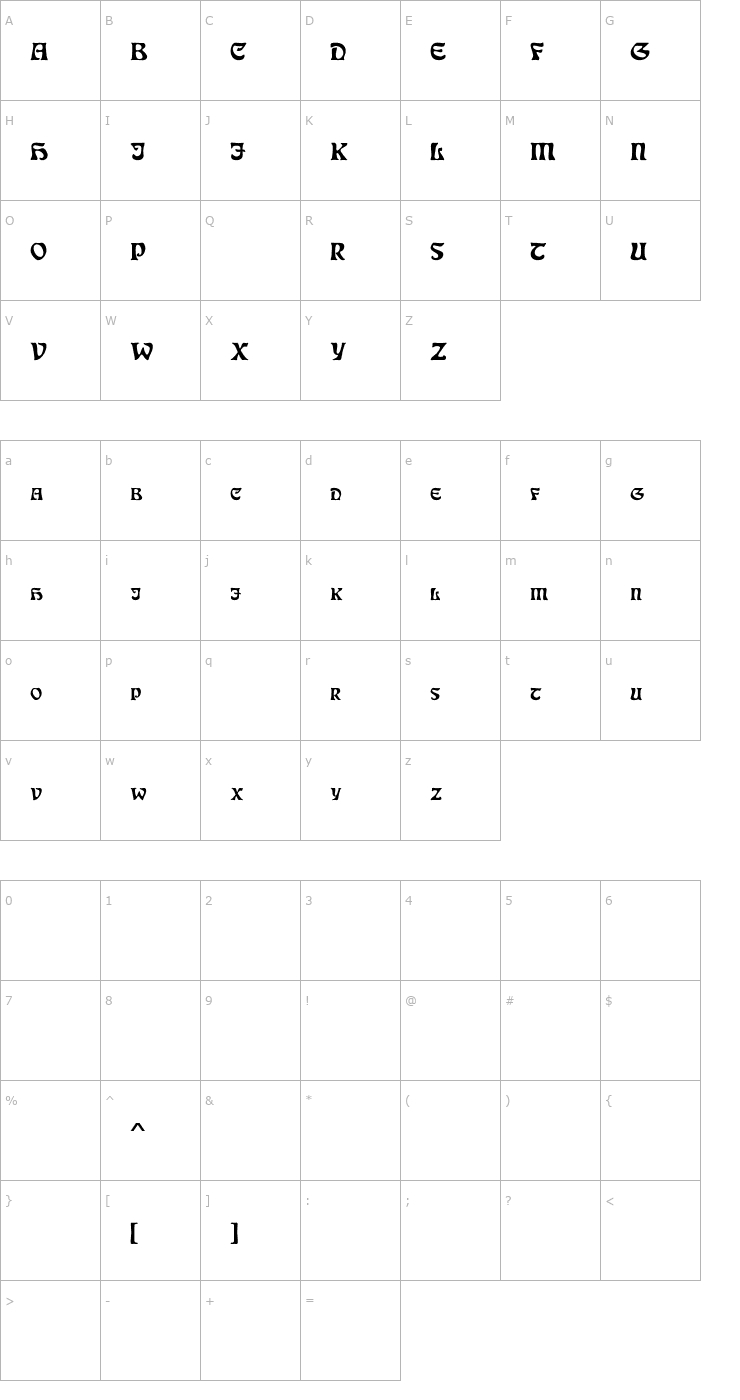 Character Map DS JugendSC Demo Font