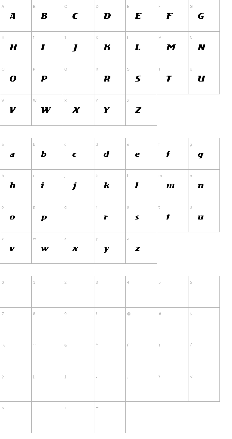 Character Map DS Motion Demo Italic Font