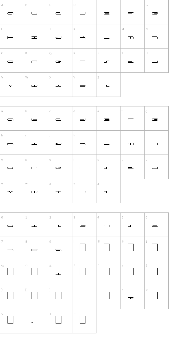 Character Map DS Podd Cyr Light Font