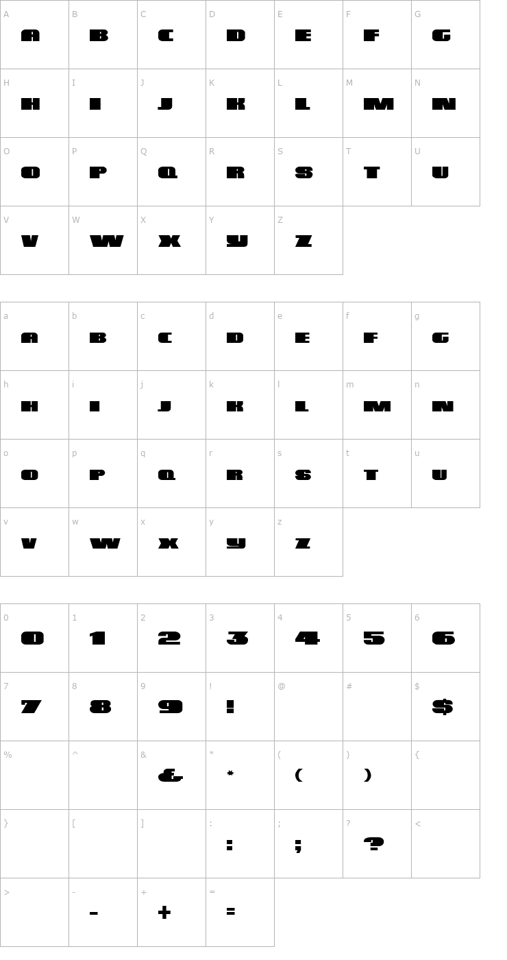 Character Map DS Poster Font