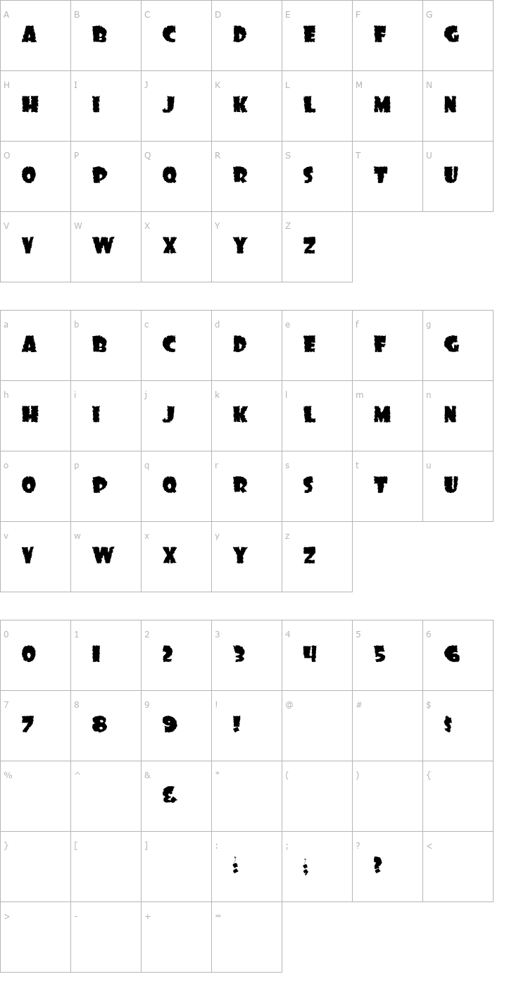 Character Map DS SonOf Black Font