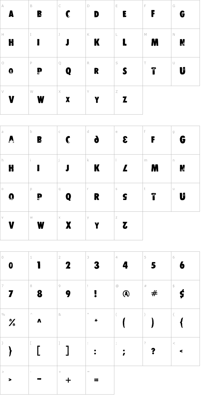 Character Map DS Stamper Font