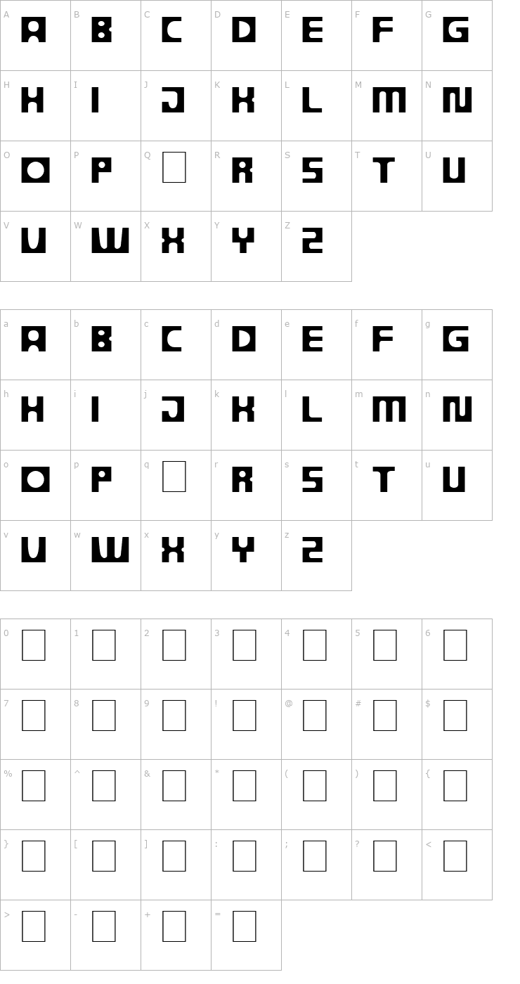 Character Map DSProgress SemiBold Font