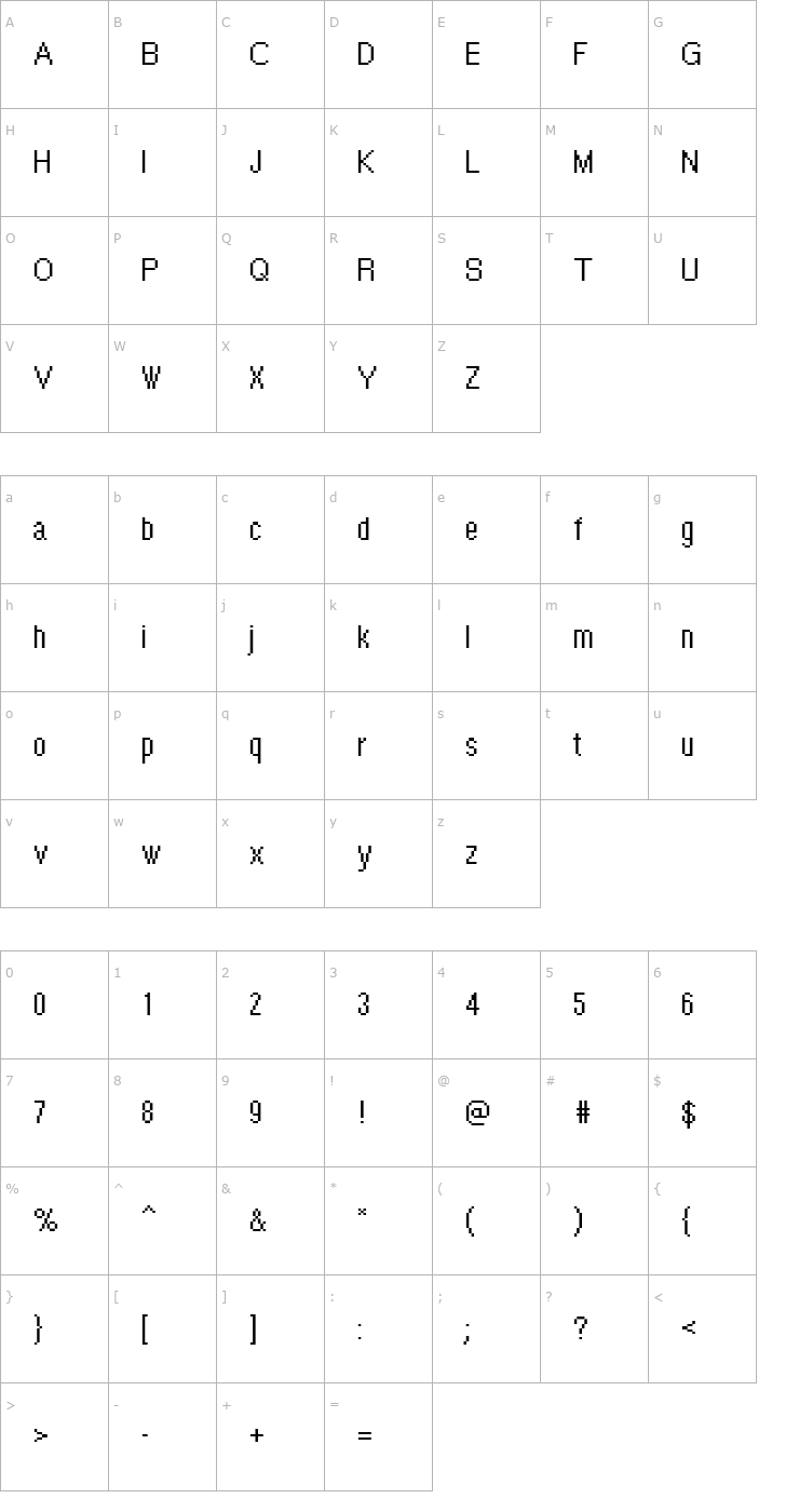 Character Map DTCRoughM41 Font