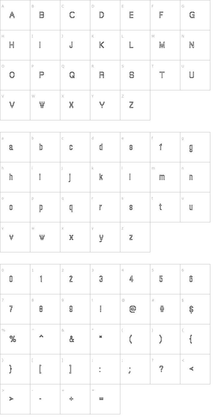 Character Map DTCRoughM43 Font