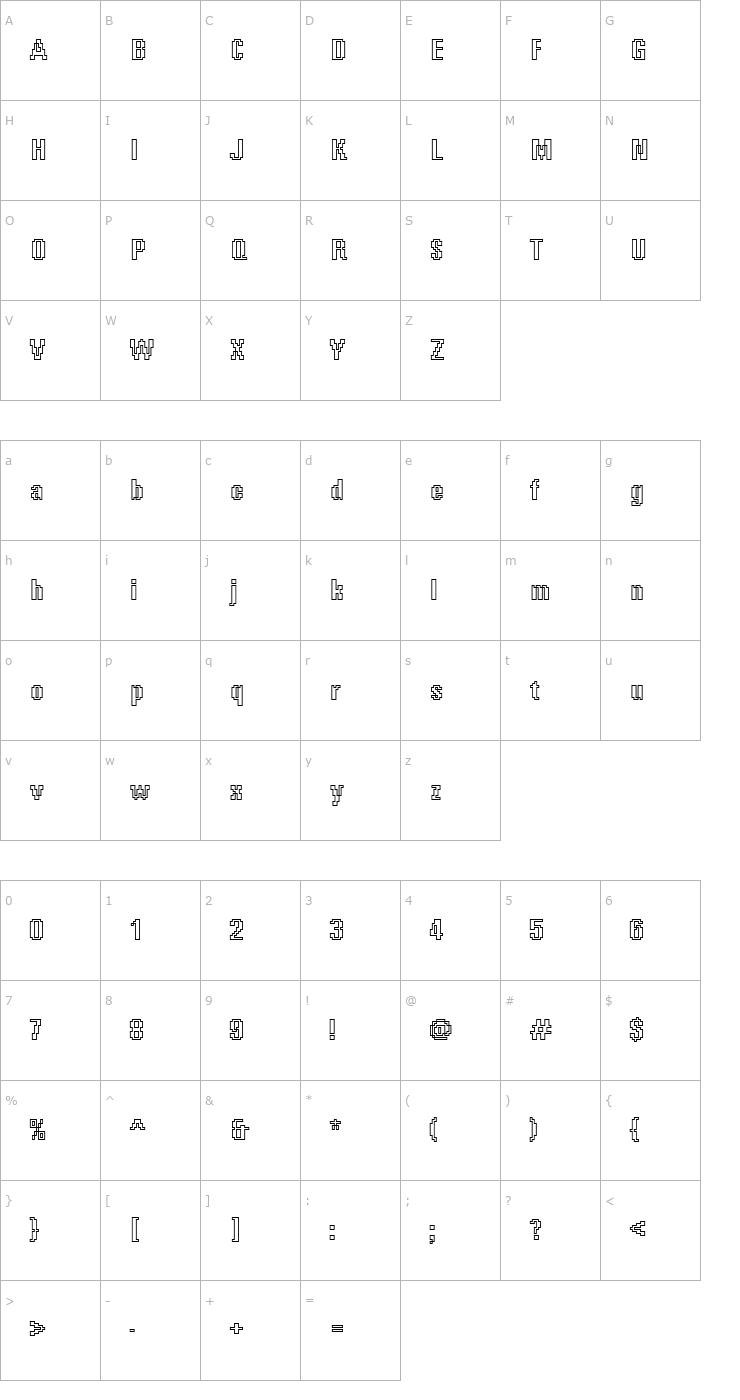 Character Map DTCRoughM63 Font