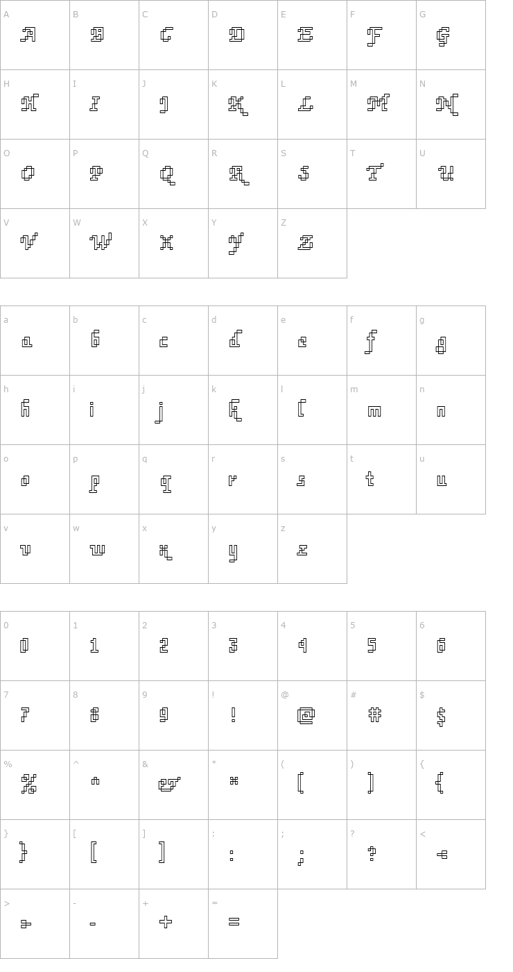 Character Map DTCRoughM73 Font