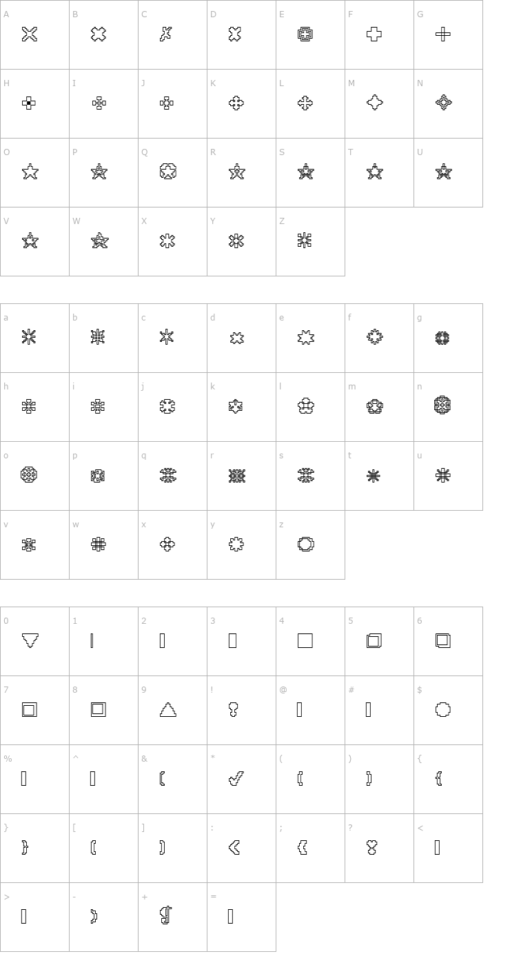 Character Map DTCRoughX03 Font