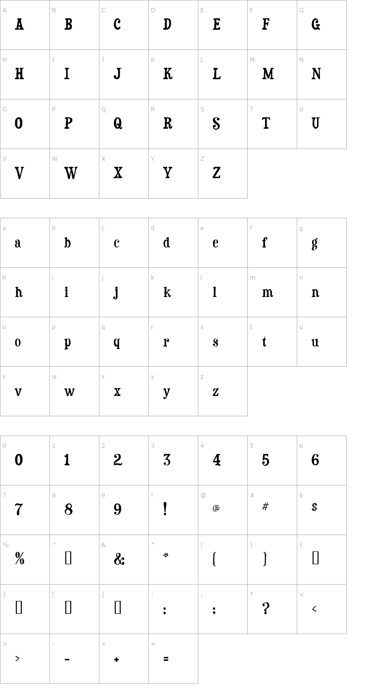 Character Map Duality Font