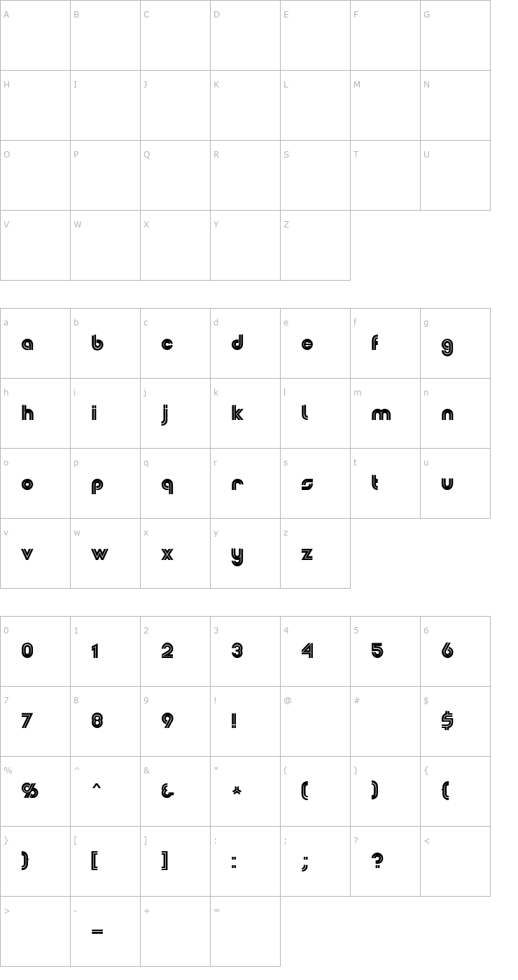 Character Map Dubbeldik MN Font