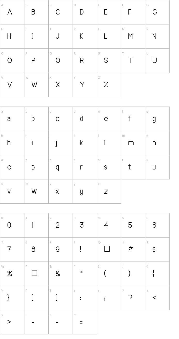 Character Map Dude Font