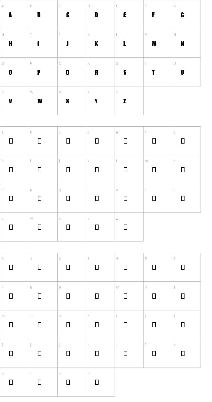 Character Map Dummy Font