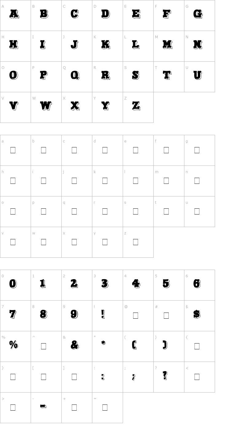 Character Map Duo Dunkel Font
