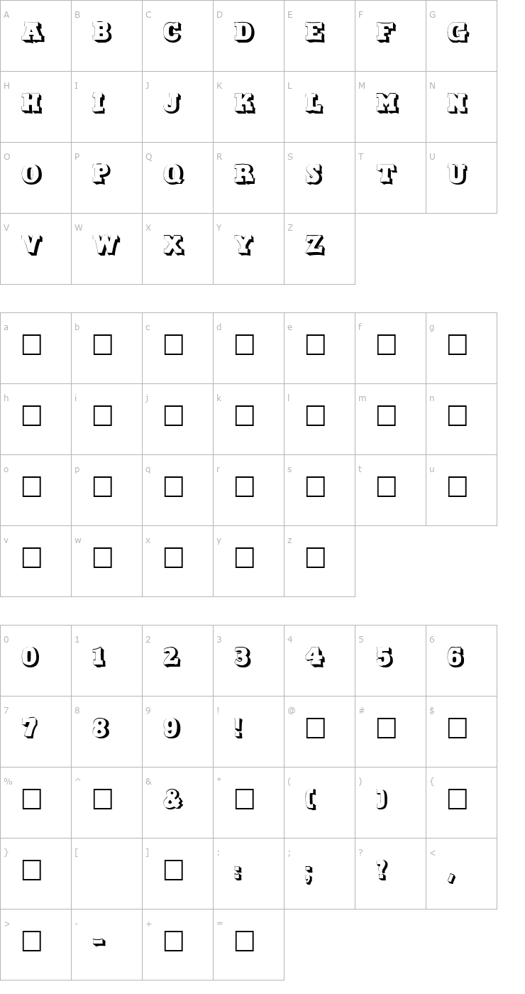 Character Map Duo Licht Font