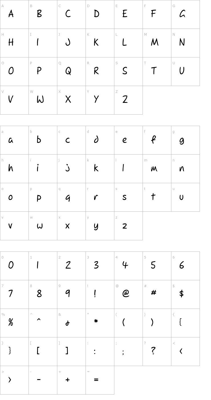 Character Map Dupree Font