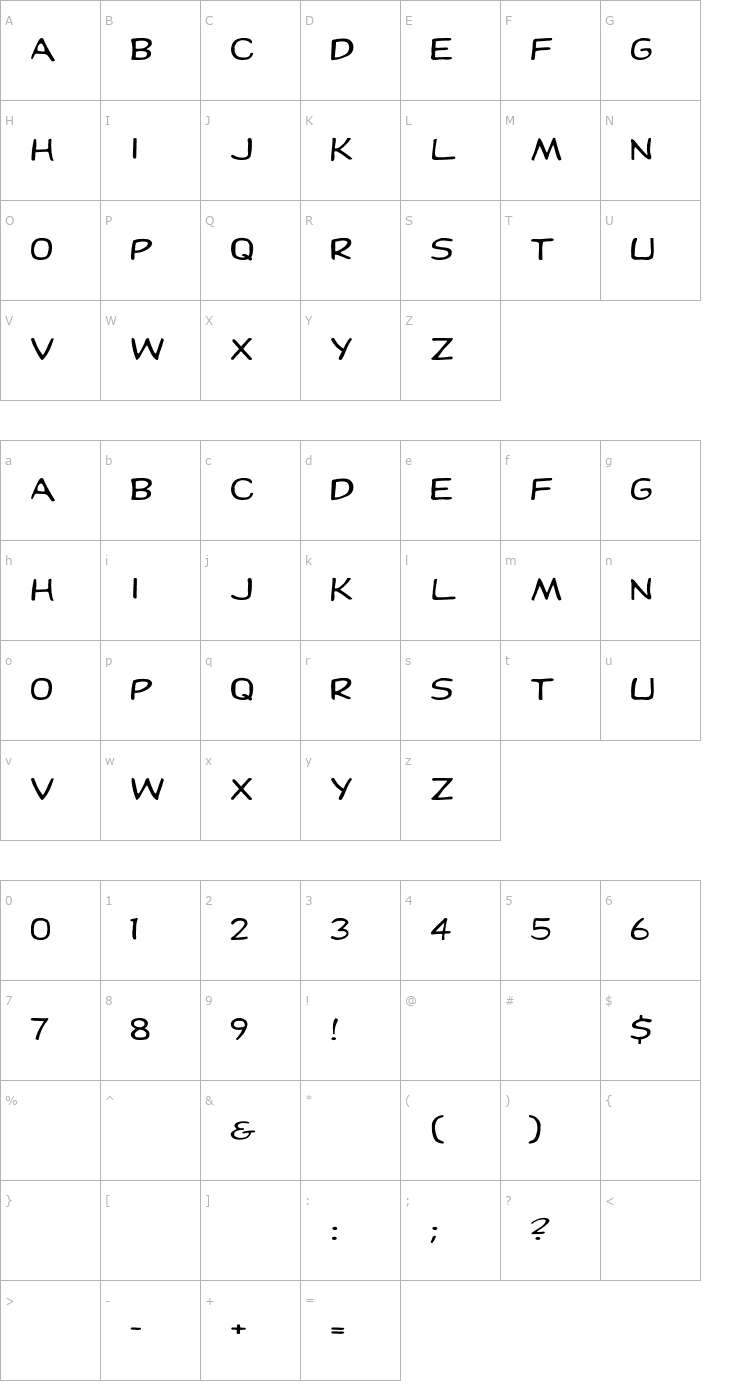 Character Map Dupuy Ex Font