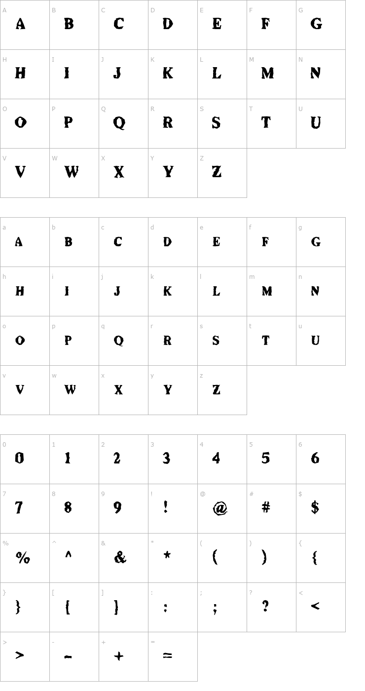 Character Map Durian Republik Font