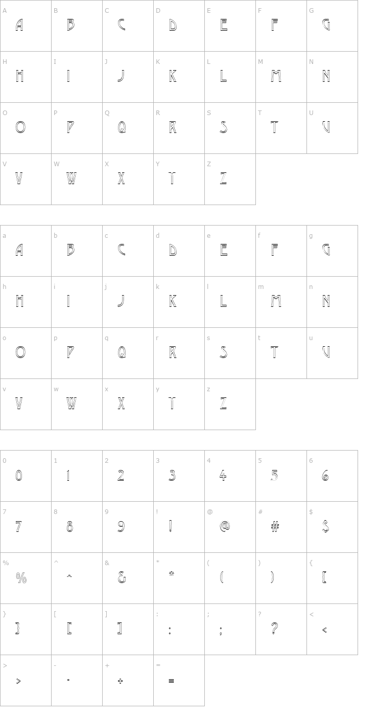 Character Map Dustine Font