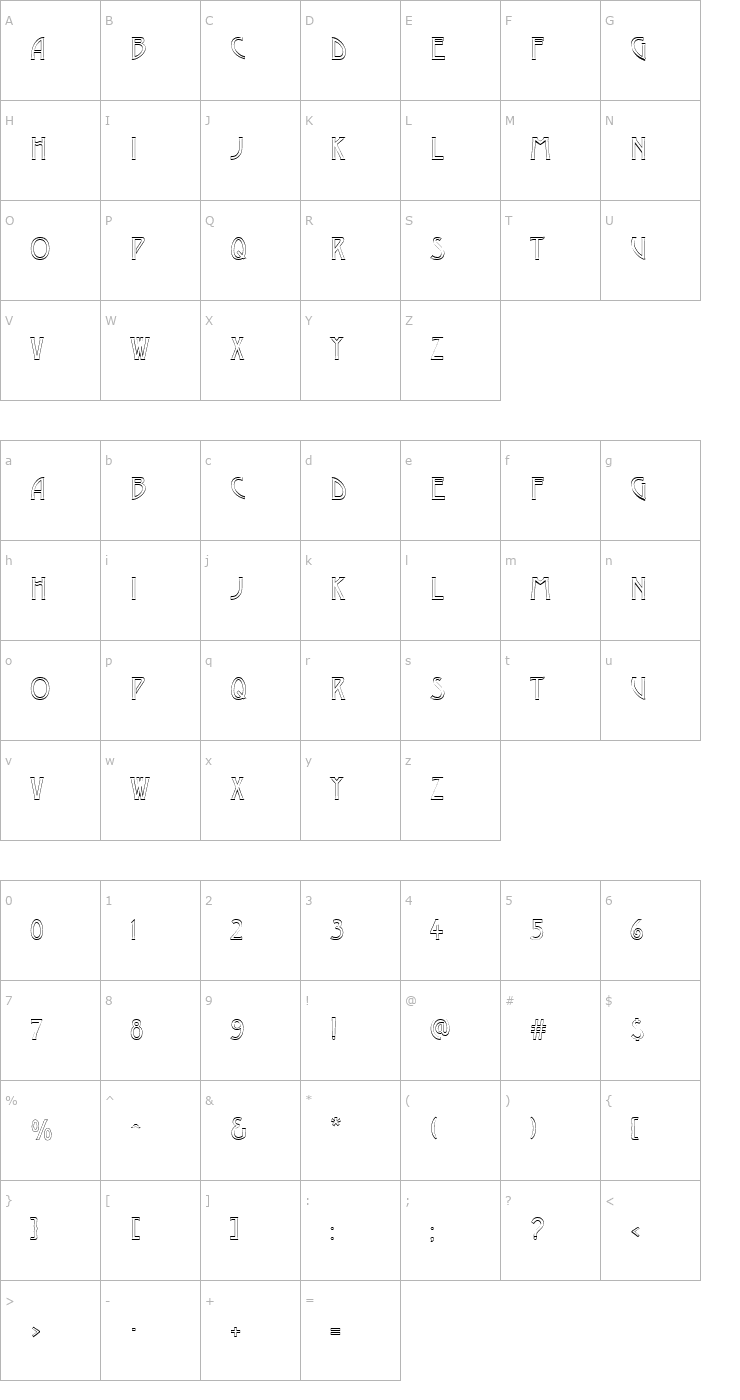Character Map Dustine Regular Font