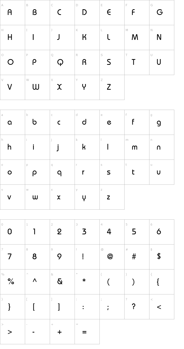 Character Map Dyname SSi Font