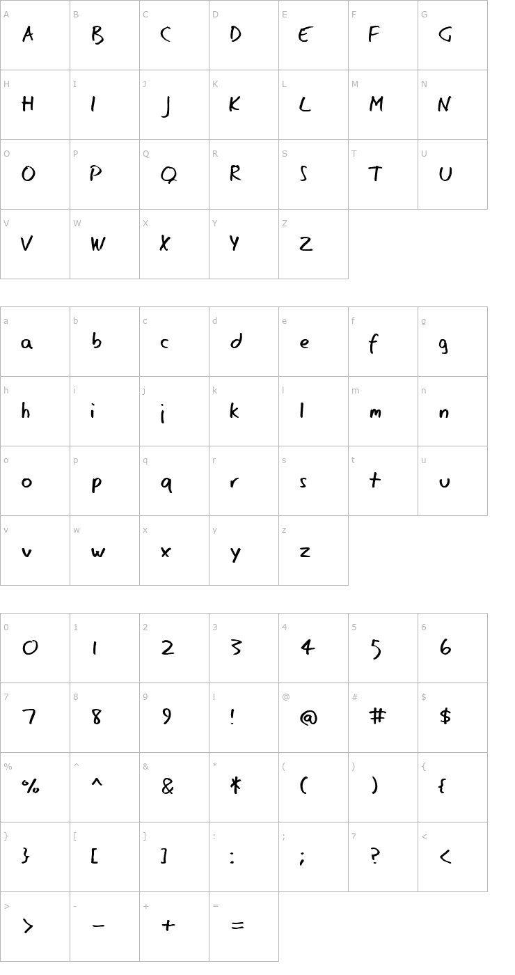 Character Map Eager Naturalist Font