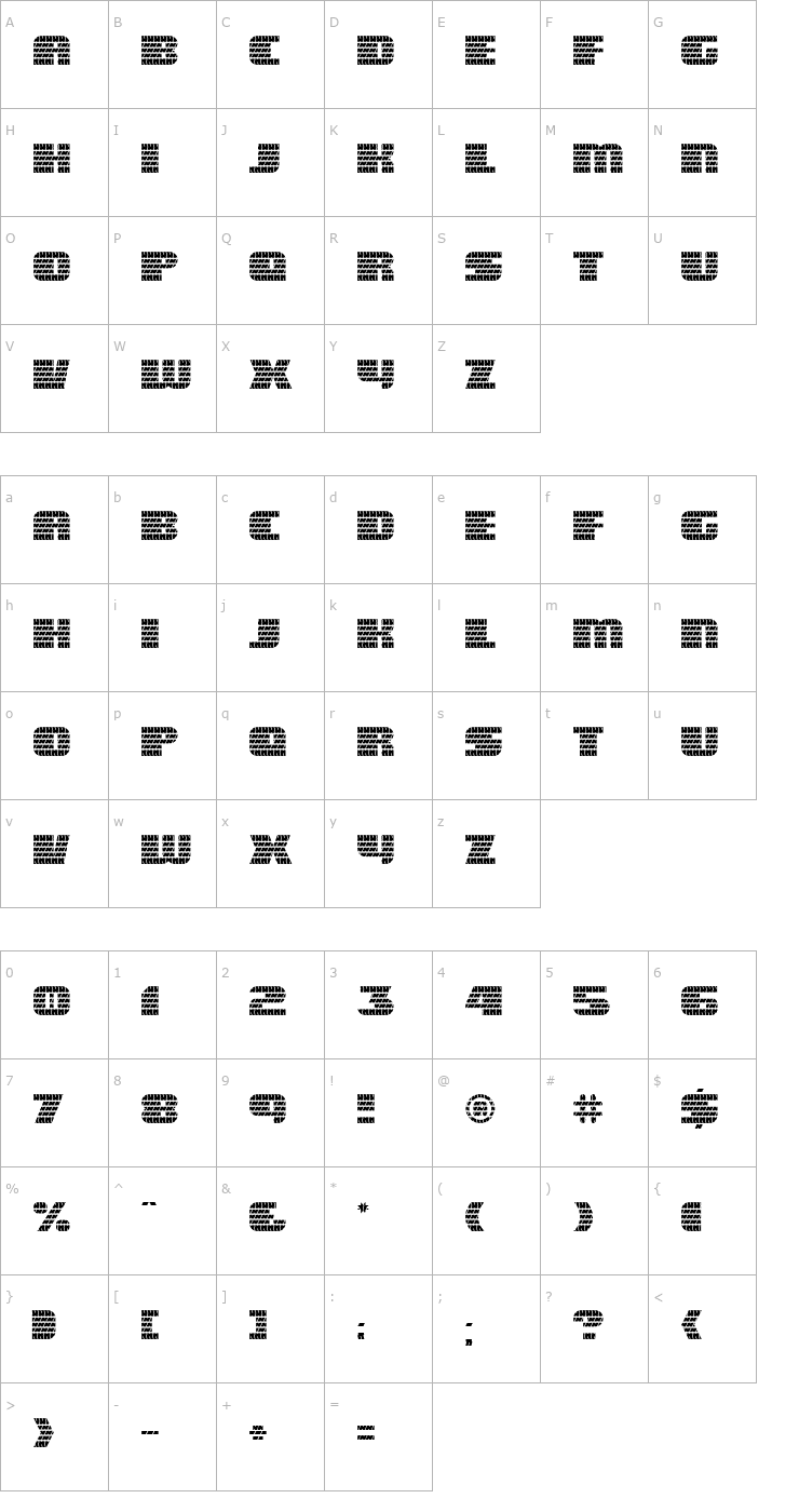 Character Map Eagle GT II Font