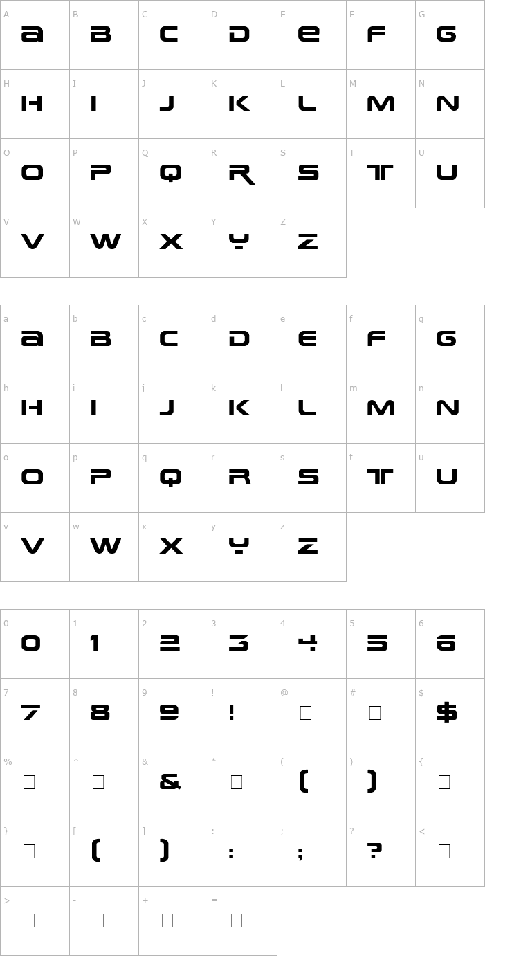 Character Map Earth Normal Font