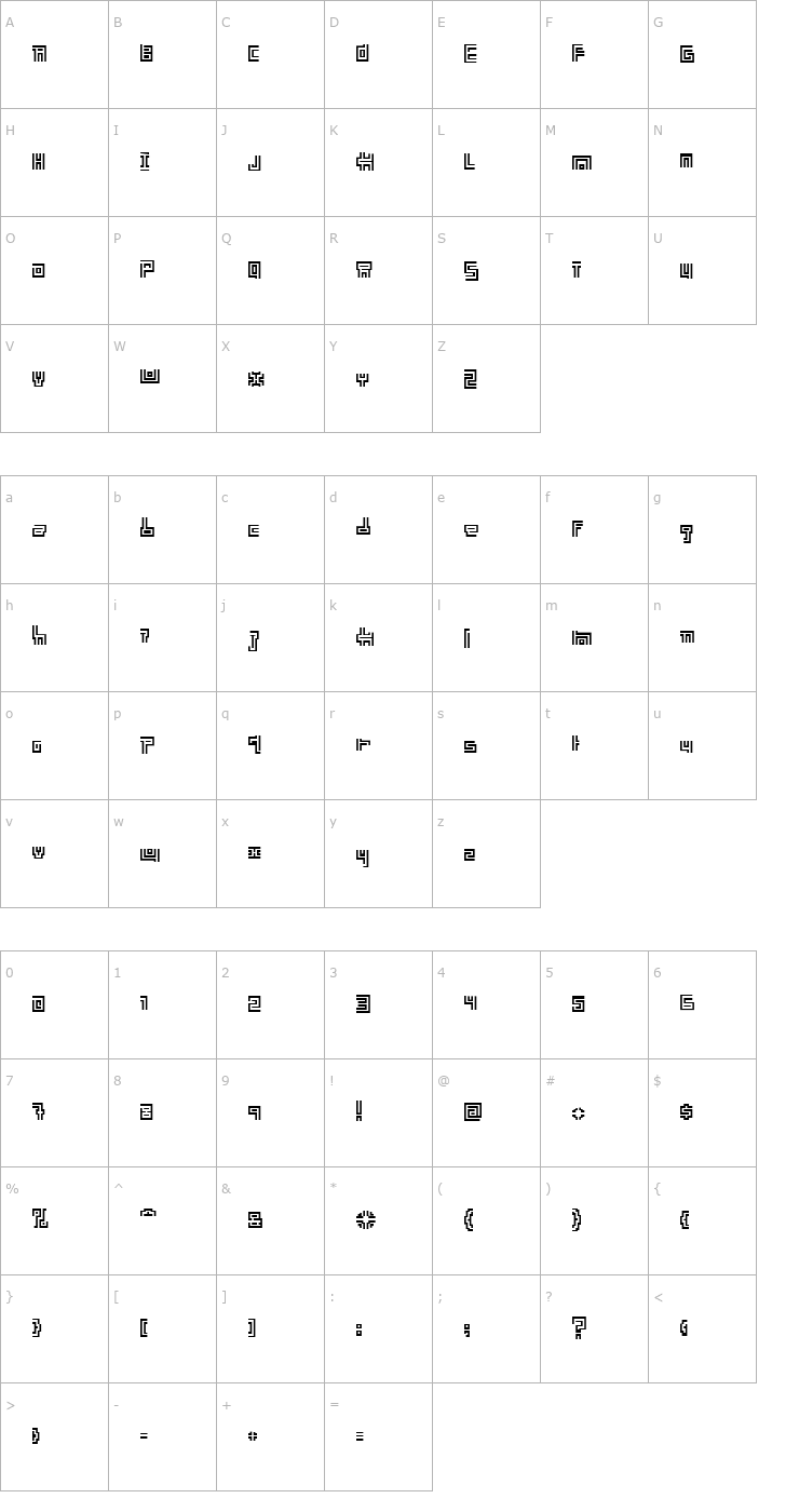 Character Map Earth People Font