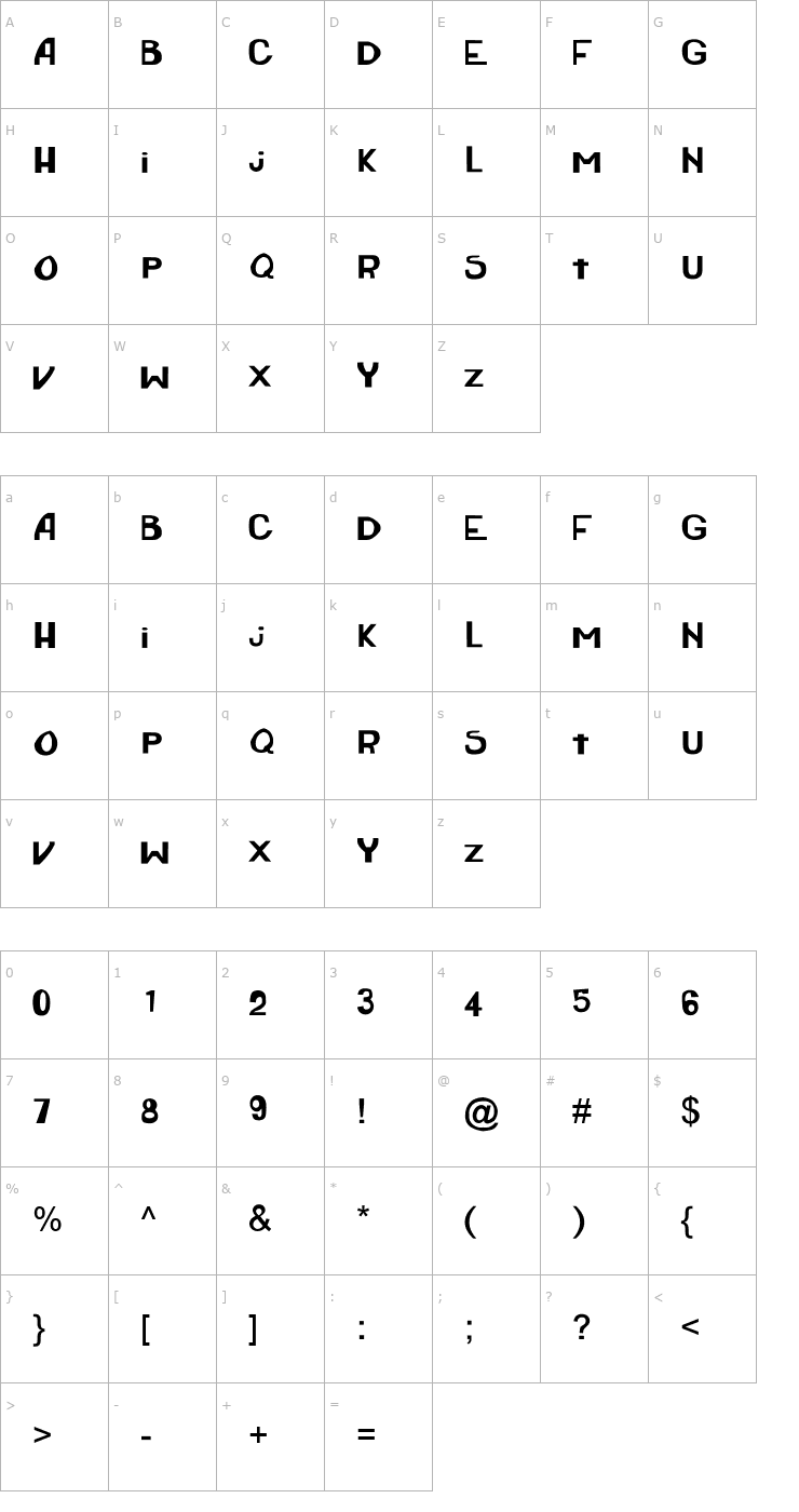 Character Map Earthworm Jim Font