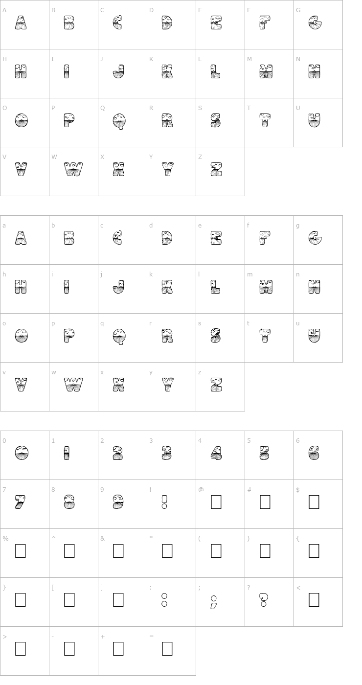 Character Map Easter Sunrise Font