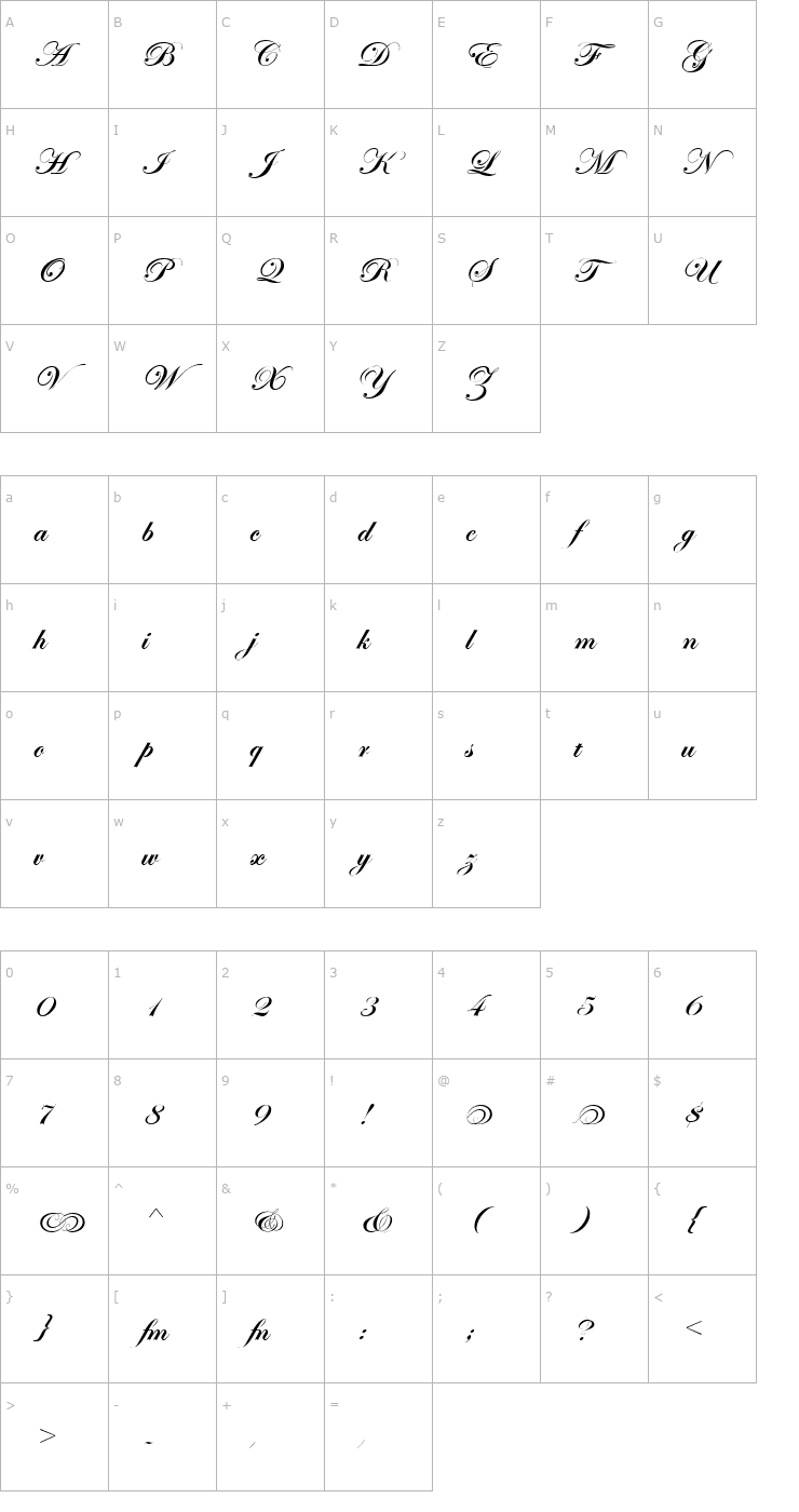 Character Map Easy Street Alt EPS Bold Font